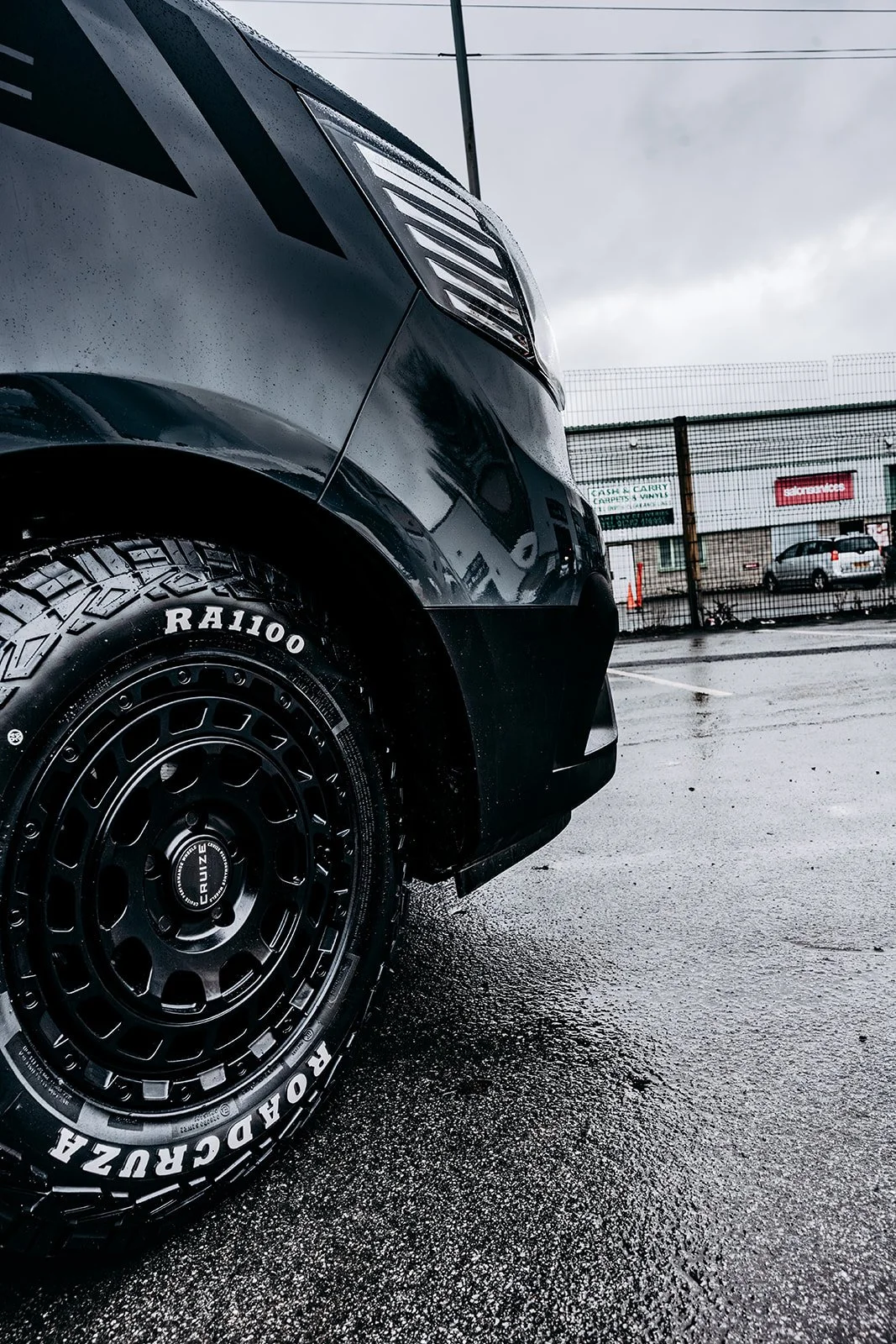 Detailed wheel and bodywork on a finished CVC conversion